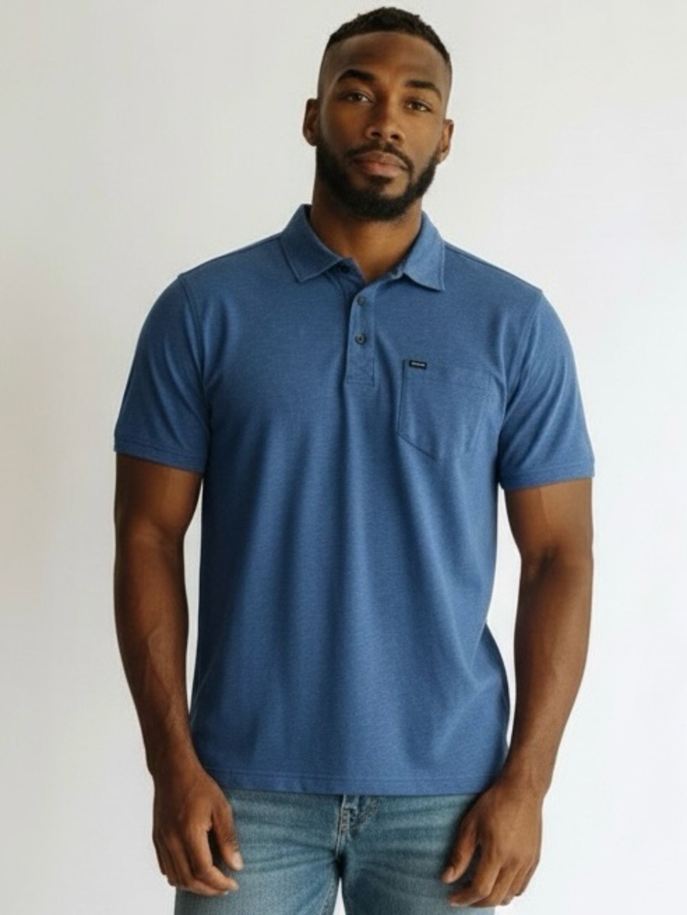 Blue Hurley Polo Shirt with Chest Pocket